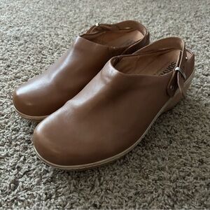 SoftWalk Marquette Chunky Leather Clog Mules Brown Size 11 Wide